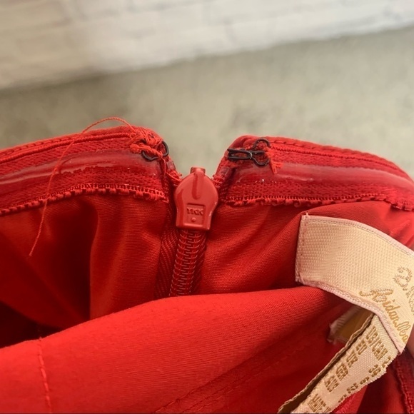 Aidan Mattox Red Lace Strapless Ruffle Hem Mini Dress - Picture 10 of 14